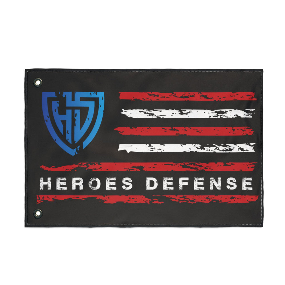 Heroes Defense Double-Sided Flag — Distressed American Shield