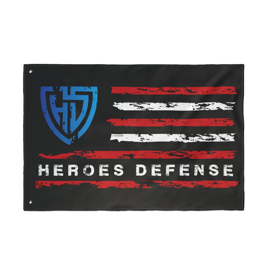 Heroes Defense Double-Sided Flag — Distressed American Shield