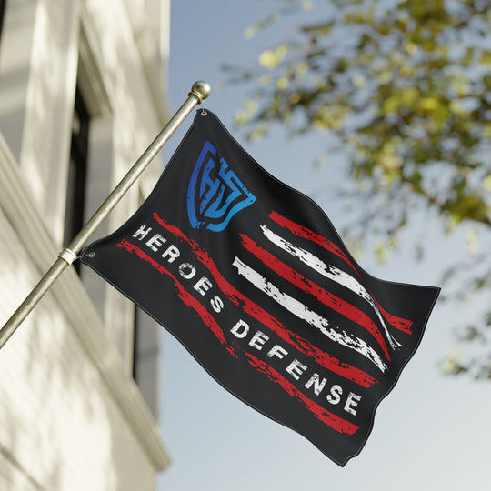 Heroes Defense Double-Sided Flag — Distressed American Shield