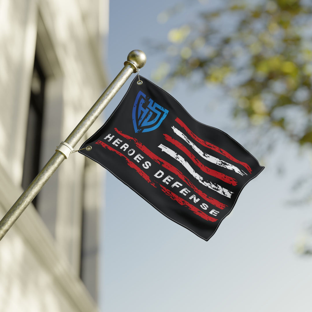 Heroes Defense Double-Sided Flag — Distressed American Shield