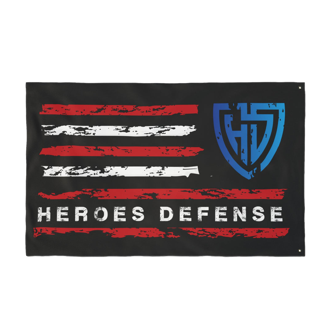 Heroes Defense Double-Sided Flag — Distressed American Shield