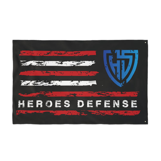 Heroes Defense Double-Sided Flag — Distressed American Shield