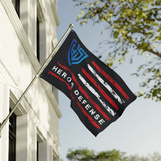 Heroes Defense Double-Sided Flag — Distressed American Shield