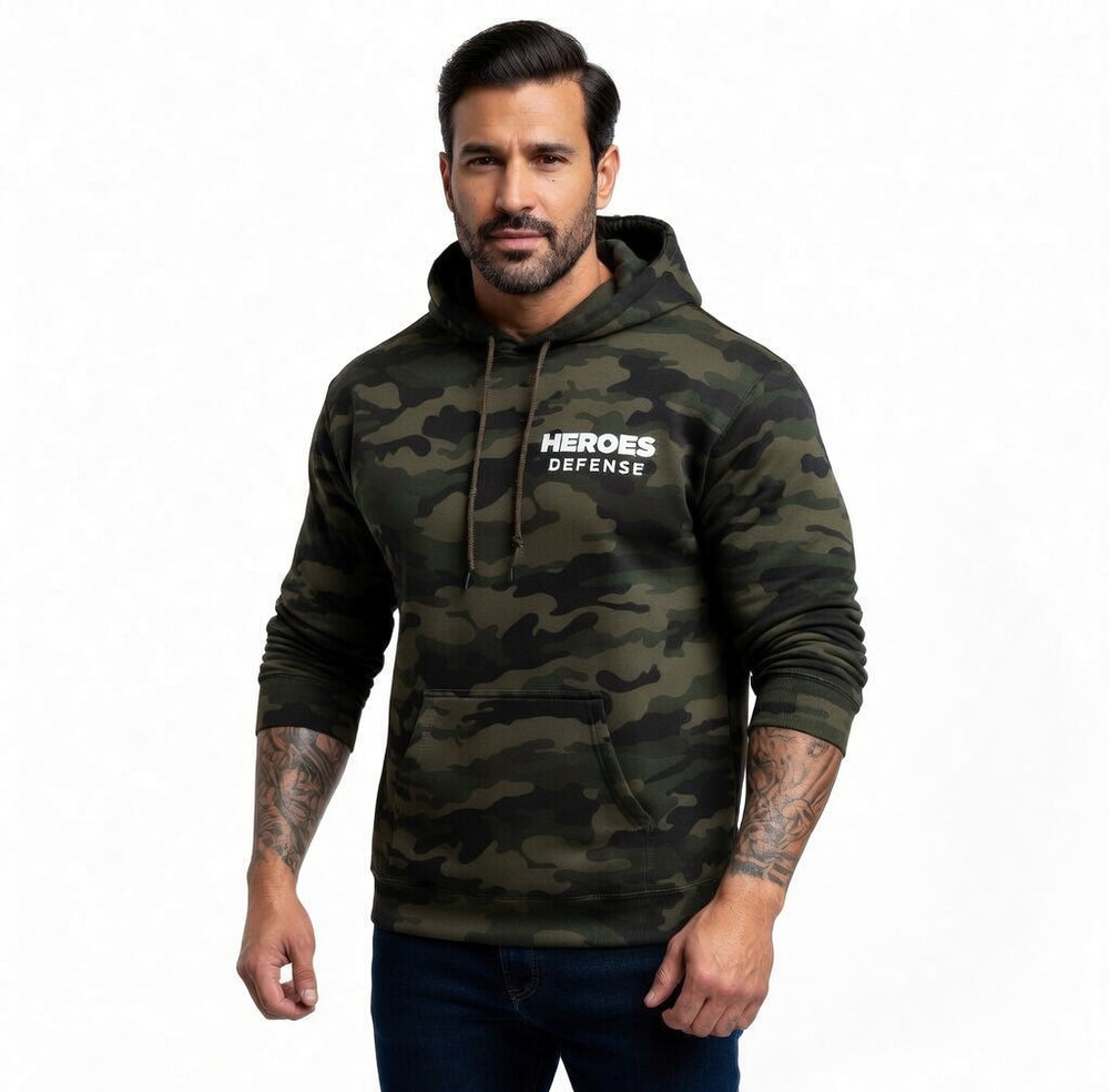 Heroes Defense Camo Hoodie Pullover