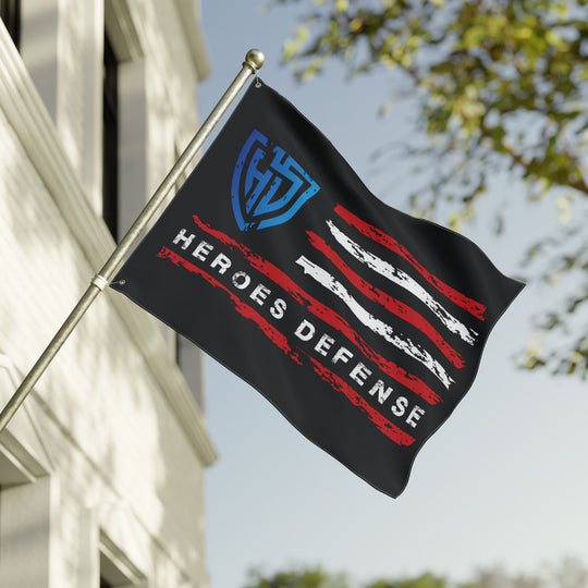 Heroes Defense Double-Sided Flag — Distressed American Shield