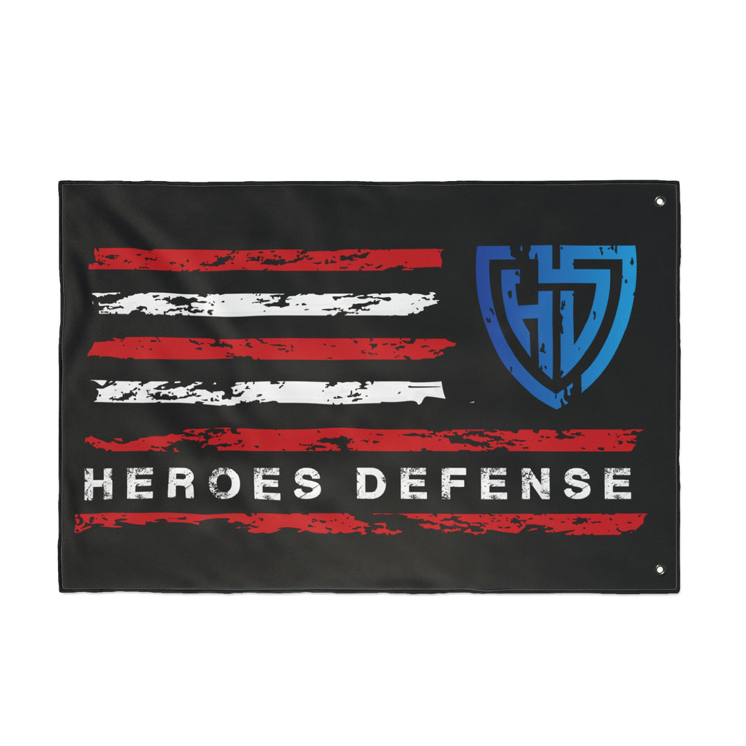 Heroes Defense Double-Sided Flag — Distressed American Shield