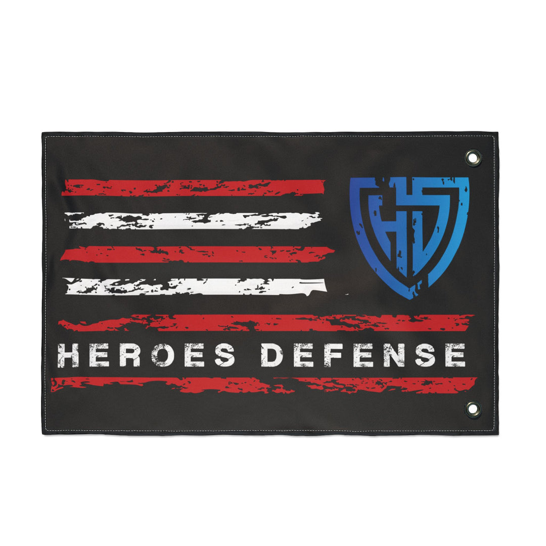 Heroes Defense Double-Sided Flag — Distressed American Shield