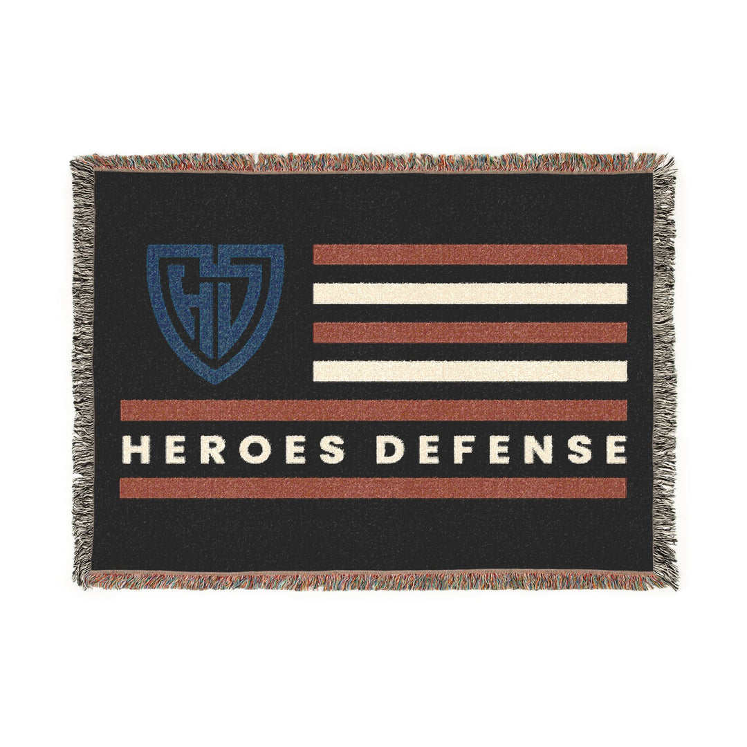 Heroes Defense Flag Woven Blanket