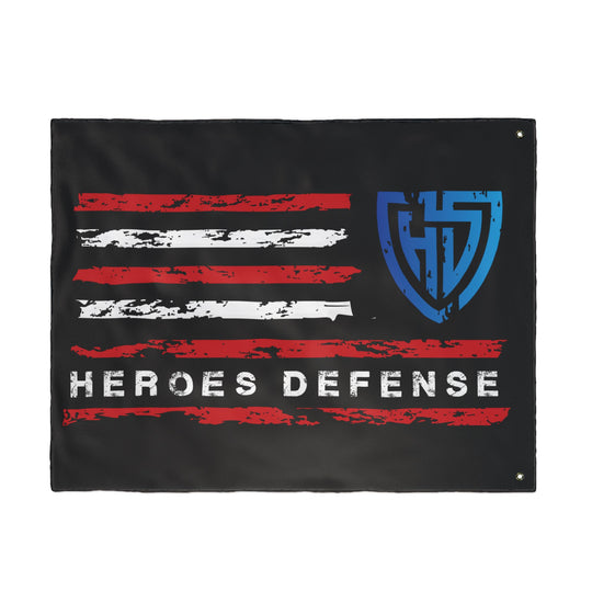 Heroes Defense Double-Sided Flag — Distressed American Shield