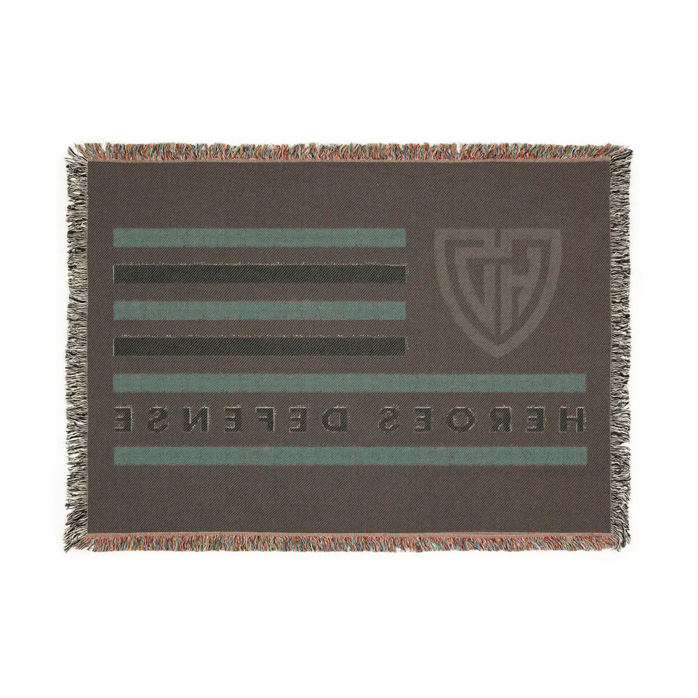Heroes Defense Flag Woven Blanket