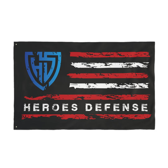 Heroes Defense Double-Sided Flag — Distressed American Shield